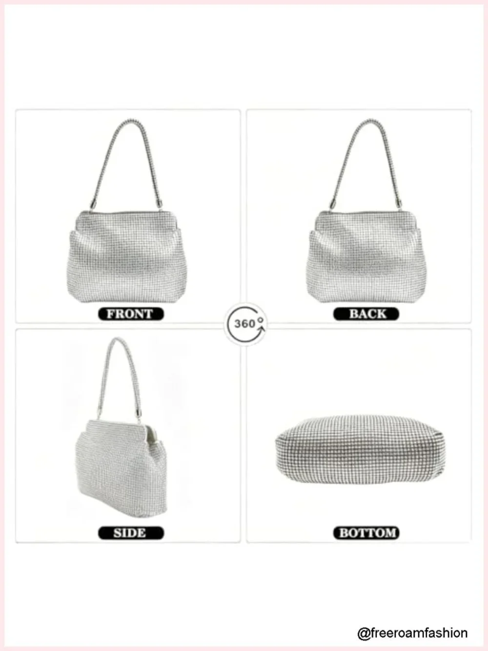 Sparkly Rhinestone Crystal Clutch Evening Bag Crossbody Purse